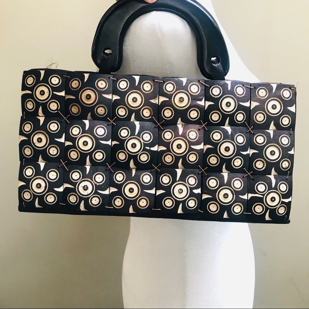 😎Handbag with wooden tiles and wooden handle💃🏻